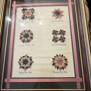 Vintage Quilling Sampler Framed Picture